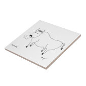 Bull Folk Art Tile Fliese (Seite)