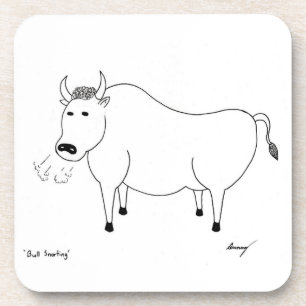 Bull Folk Art Untersetzer - Set von 6 Jahren