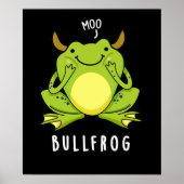 Bull Frog Funny Animal Frog Pub Dark BG Poster (Vorne)