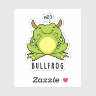 Bull Frog Funny Animal Frog Puff Aufkleber