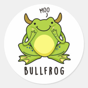 Bull Frog Funny Animal Frog Puff Runder Aufkleber