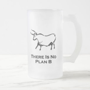 Bull gibt es keinen Plan B Black Mattglas Bierglas