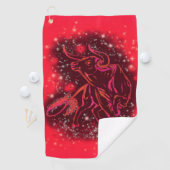 Bull Golf Handtuch läuft in der roten Sternennacht (Insitu)