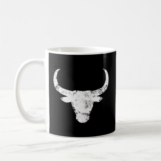 Bull Head Horns Ox Rider Rodeo Cowboy Skull Kaffeetasse (Links)