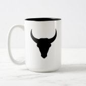 Bull Head Western Cowboy Horned Skull Zweifarbige Tasse (Links)