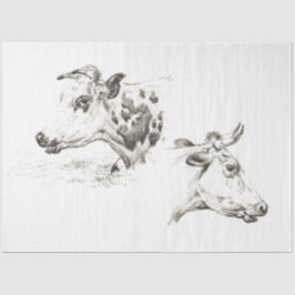 Bull Heads Ephemera Decoupage Vintage Farm Cow Seidenpapier