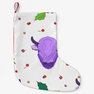 Bull, heilig, Misteloe und Beeren. Das Symbol Kleiner Weihnachtsstrumpf