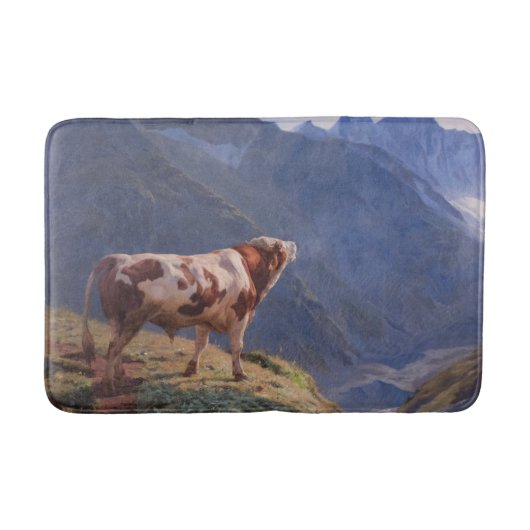 Bull in den Alpen (von Eugène Burnand) Badematte (Vorderseite)