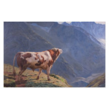 Bull in den Alpen (von Eugène Burnand)