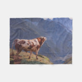 Bull in den Alpen (von Eugène Burnand) Fleecedecke (Vorderseite (Horizontal))