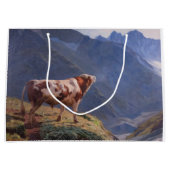 Bull in den Alpen (von Eugène Burnand) Große Geschenktüte (Vorderseite)