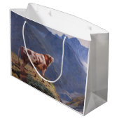 Bull in den Alpen (von Eugène Burnand) Große Geschenktüte (Rückseite Schrägansicht)