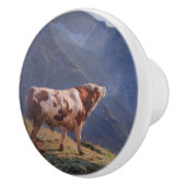 Bull in den Alpen (von Eugène Burnand) Keramikknauf (Rechts)