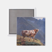 Bull in den Alpen (von Eugène Burnand) Magnet (Vorderseite/Rückseite)