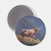 Bull in den Alpen (von Eugène Burnand) Magnet (Vorderseite/Rückseite)