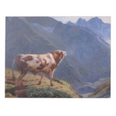 Bull in den Alpen (von Eugène Burnand) Notizblock (Vorderseite)