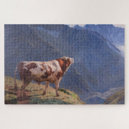 Bull in den Alpen (von Eugène Burnand) Puzzle