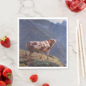 Bull in den Alpen (von Eugène Burnand) Serviette (Beispiel)