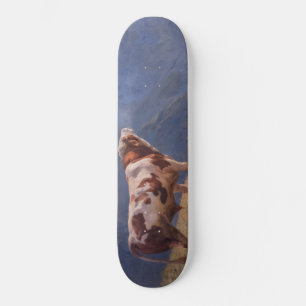 Bull in den Alpen (von Eugène Burnand) Skateboard
