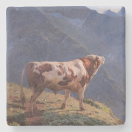 Bull in den Alpen (von Eugène Burnand) Steinuntersetzer