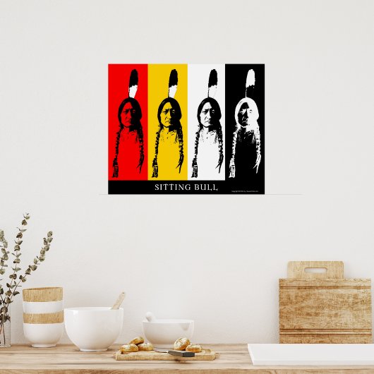 Bull in Multicolor setzen Poster (Küche)