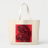 Bull läuft bei Red Starry Night Tote Bag Jumbo Stoffbeutel (Vorne)