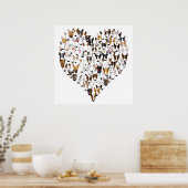 Bull Liebe Englisch Bull Terrier Liebe Herzchen Po Poster (Küche)