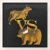 Bull Market VS Bear Market Glasuntersetzer (Vorderseite)