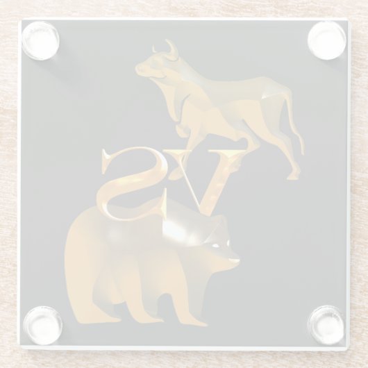 Bull Market VS Bear Market Glasuntersetzer (Rückseite)