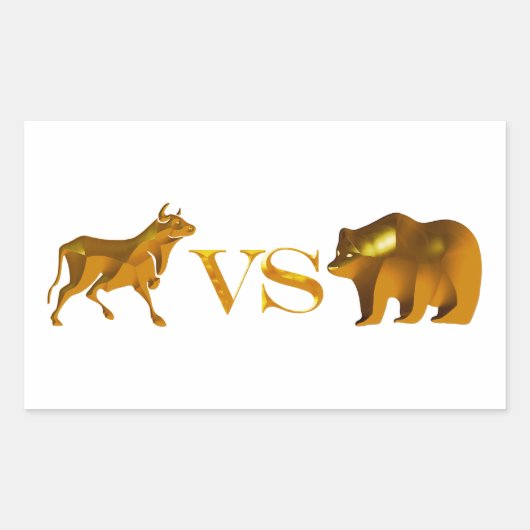 Bull Market VS Bear Market Rechteckiger Aufkleber (Vorderseite)