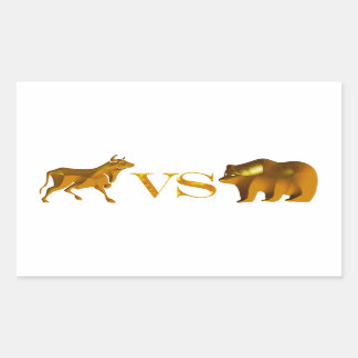 Bull Market VS Bear Market Rechteckiger Aufkleber