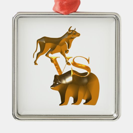 Bull Market VS Bear Market Silbernes Ornament (Vorne)