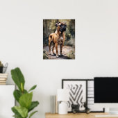 Bull Mastiff Dog Art Print Poster (Heimbüro)