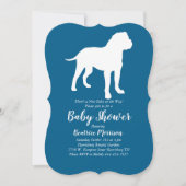 Bull Mastiff Dog Baby Shower Blue Boy Einladung (Vorderseite)