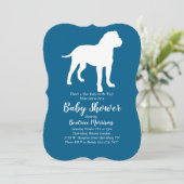 Bull Mastiff Dog Baby Shower Blue Boy Einladung (Stehend Vorderseite)