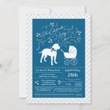 Bull Mastiff Dog Baby Shower Blue Boy