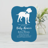 Bull Mastiff Dog Baby Shower Blue Boy Einladung (Stehend Vorderseite)