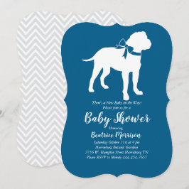 Bull Mastiff Dog Baby Shower Blue Boy Einladung