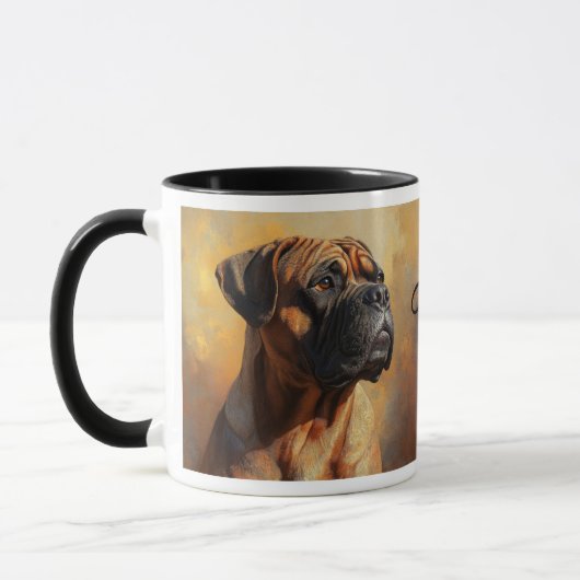 Bull Mastiff Dog Portrait Tasse (Links)