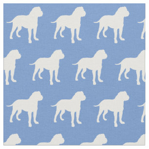 Bull Mastiff Dog Silhouette Bullmastiff Light Blue Stoff