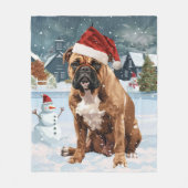 Bull Mastiff Dog Winter Wunderland Weihnachtsfreud Fleecedecke (Vorderseite)