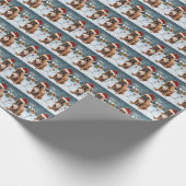Bull Mastiff Dog Winter Wunderland Weihnachtsfreud Geschenkpapier (Ecke)