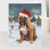 Bull Mastiff Dog Winter Wunderland Weihnachtsfreud Karte (Vorderseite)