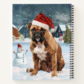 Bull Mastiff Dog Winter Wunderland Weihnachtsfreud Notizblock (Rückseite)