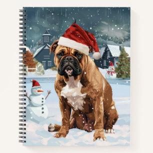Bull Mastiff Dog Winter Wunderland Weihnachtsfreud Notizblock