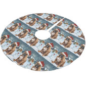 Bull Mastiff Dog Winter Wunderland Weihnachtsfreud Polyester Weihnachtsbaumdecke (Schrägansicht)