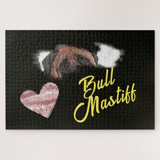 Bull Mastiff Eyes Solid Color 1000 Stück Puzzle (Horizontal)
