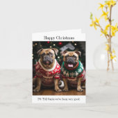 Bull Mastiff Hunde in Christmas Sweaters Karte (Gelbe Blume)