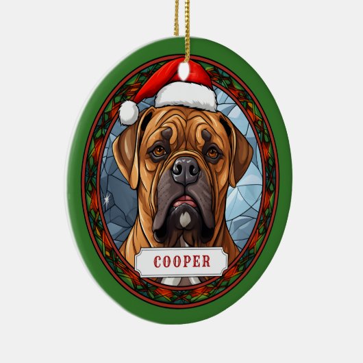 Bull Mastiff Keramik Circle Ornament (Rechts)