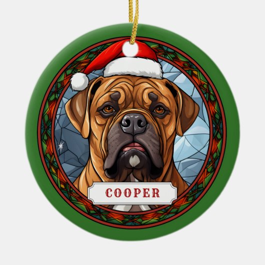 Bull Mastiff Keramik Circle Ornament (Vorne)